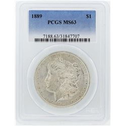 1889 $1 Morgan Silver Dollar Coin PCGS MS63