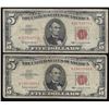 Image 1 : Lot of (2) 1963 $5 Legal Tender Notes