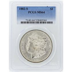 1882-S $1 Morgan Silver Dollar Coin PCGS MS64