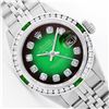 Image 1 : Womens Rolex Stainless Steel Diamond and Emerald Datejust Wristwatch