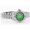 Image 2 : Womens Rolex Stainless Steel Diamond and Emerald Datejust Wristwatch