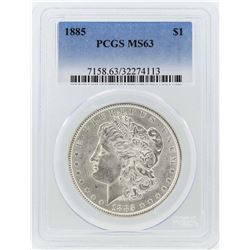 1885 $1 Morgan Silver Dollar Coin PCGS MS63
