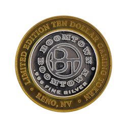 .999 Silver Boomtown Hotel & Casino Reno, NV $10 Gaming Token Limited Edition