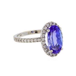 14KT White Gold 4.91ct Tanzanite and Diamond Ring