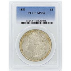 1889 $1 Morgan Silver Dollar Coin PCGS MS64
