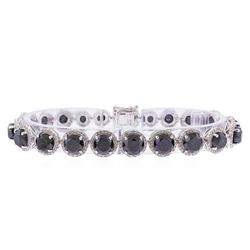 14KT White Gold 28.68ctw Black and White Diamond Bracelet