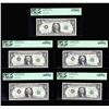 Image 1 : Set of (5) $1 Federal Reserve Notes SAME SERIAL # PCGS Graded