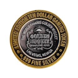 .999 Silver Golden Nugget Las Vegas $10 Casino Gaming Token Limited Edition