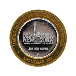 .999 Silver New York-New York Las Vegas $10 Casino Gaming Token Limited Edition