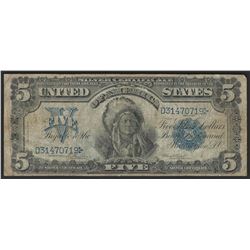 1899 $5 Indian Chief Silver Certificate Bank Note