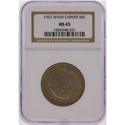 1952 Half Dollar Washington-Carver Commemorative Coin NGC Graded MS65