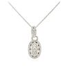 Image 2 : 14KT White Gold 1.15ctw Diamond Pendant With Chain