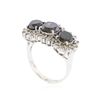 Image 4 : 14KT White Gold 5.04ctw Black and White Diamond Ring