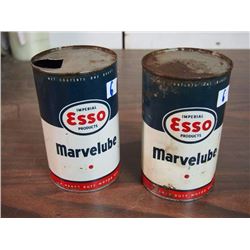 Esso Marvelube Motor Oil Tins (2) (Both Empty)