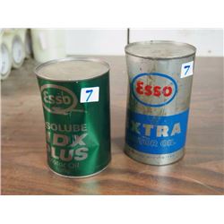 Esso Essolube HDX Plus Motor Oil Tin / Esso Extra Motor Oil Tin (Both Full)
