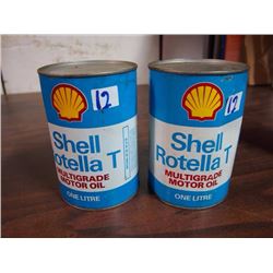 Shell Rotella T Multigrade Motor Oil Tins (2) (Both Full)