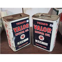 Texaco Valor Motor Oil Tin (2) (Both Empty)