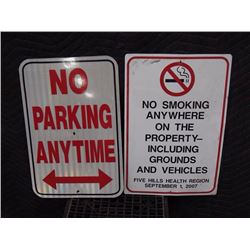 No Parking Anytime Sign / No Smoking Sign
