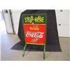 Image 1 : Drink Coca Cola Sign On Stand, Double Sided, 36 x 26