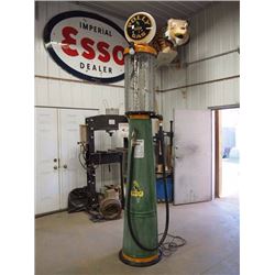 Gilbert & Barker Polygas Single Visible Pump W/ Original Globe & Real Glass Cylinder (Not Original L