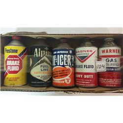 Assorted Cone Top Tins (5) (Prestone, Alpine, Tumbler, Wagner, Warner)