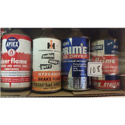 Assorted Cone Top Tins (4) (Aviex, IH, Prestone)