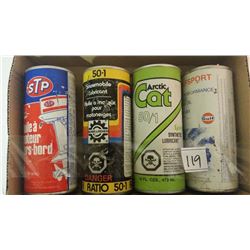 16oz Oil Mixture Tins (4) (STP, Bombadier, Gulf)