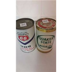 Full Quart Tins (2) (Pacific 66, Quaker State)