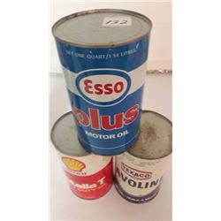 Full Quart Tins (3) (Esso, Shell, Texaco)