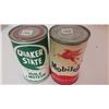 Image 1 : Full Quart Tins (2) (Quaker State, Mobiloil)