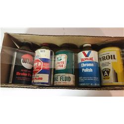 Assorted Cone Top Tins (5) (Whiz, White Rose, Valvoline, Pyroil)