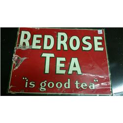 Red Rose Tea' Tin Sign, 24
