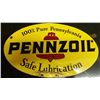 Image 1 : Pennzoil Oval Tin Sign - 19" Oil Rack Sign