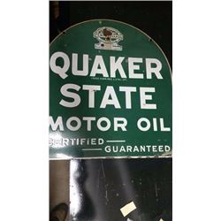 Quaker State Motor Street Porcelain Sign - 29"