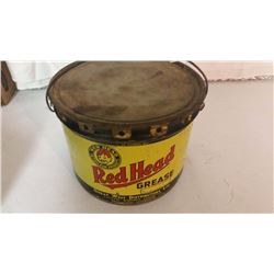 Red Head Grease Pail - 25lb Black Trim