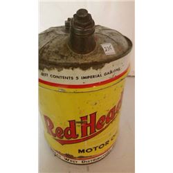 Red Head Motor Oil Pail 5 Gallon