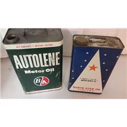 Square Gallon Oil Tins (2) (BA / North Star Oil)