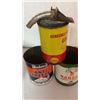 Image 1 : Tins (3) & Oil Spout (Shell, Woodwards, Castrol)