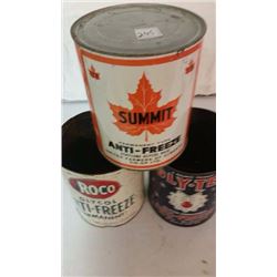 Assorted Anti Freeze Gallon Tins (3)