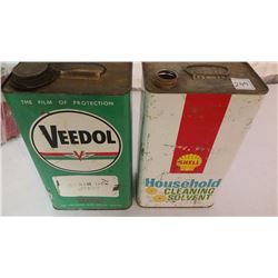 1 Gal. Square Tins (2) (Veedol & Shell)