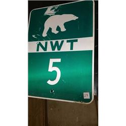 NWT Highway 5 Sign Tin -