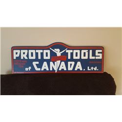 Vintage Proto Tools Hardboard Sign (Nude Lady Logo) - 23"x8"