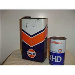 Old Gulf Oil Tins (2) (1 Qt And 1 Gallon)