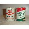Image 1 : 1 Lb Grease Tins Philipps 66 And Wolf Head