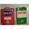 Image 1 : Large Oil Tins (2) (Castrol And Farm-Oyl)