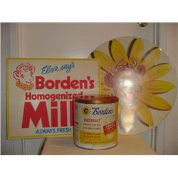 Collection Bordens Milk Signs And Tin (3pcs)