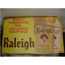 Raleigh Tobacco Cardboard Advertising Sign