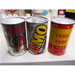 Assorted Oil Quarts (3) (BA, Co-op, Lubie Lube)