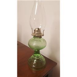 Green Depression Glass Beehive Lamp
