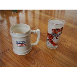 Advertising Dishware (2) (Mobil Mug, Esso Glass)